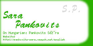 sara pankovits business card